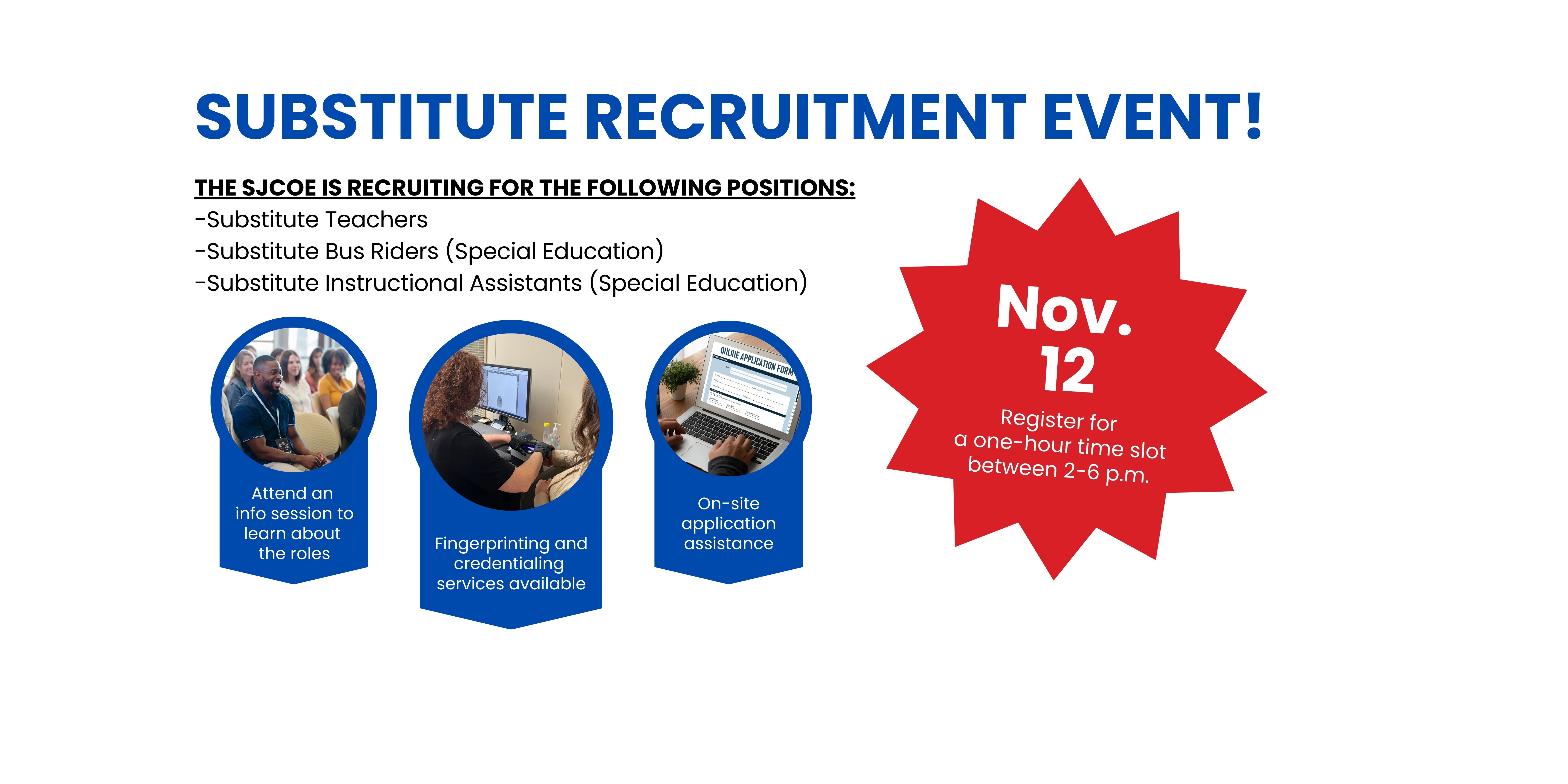 SJCOE Substitute Recruitment Event